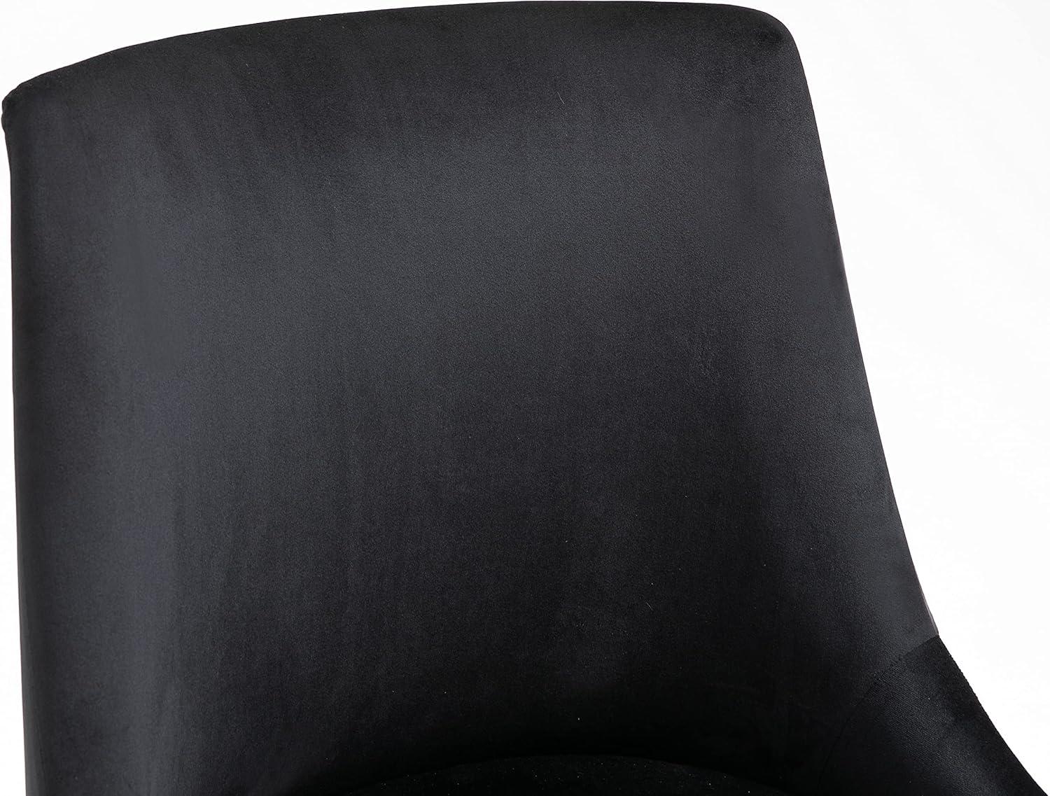 Karina Black Velvet and Gold Adjustable Office Chair