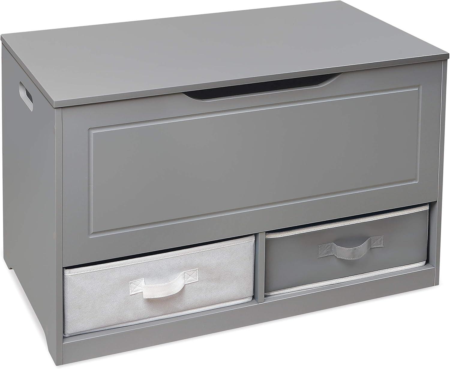 Badger Basket Up and Down Toy and Storage Box with Two Baskets - Gray