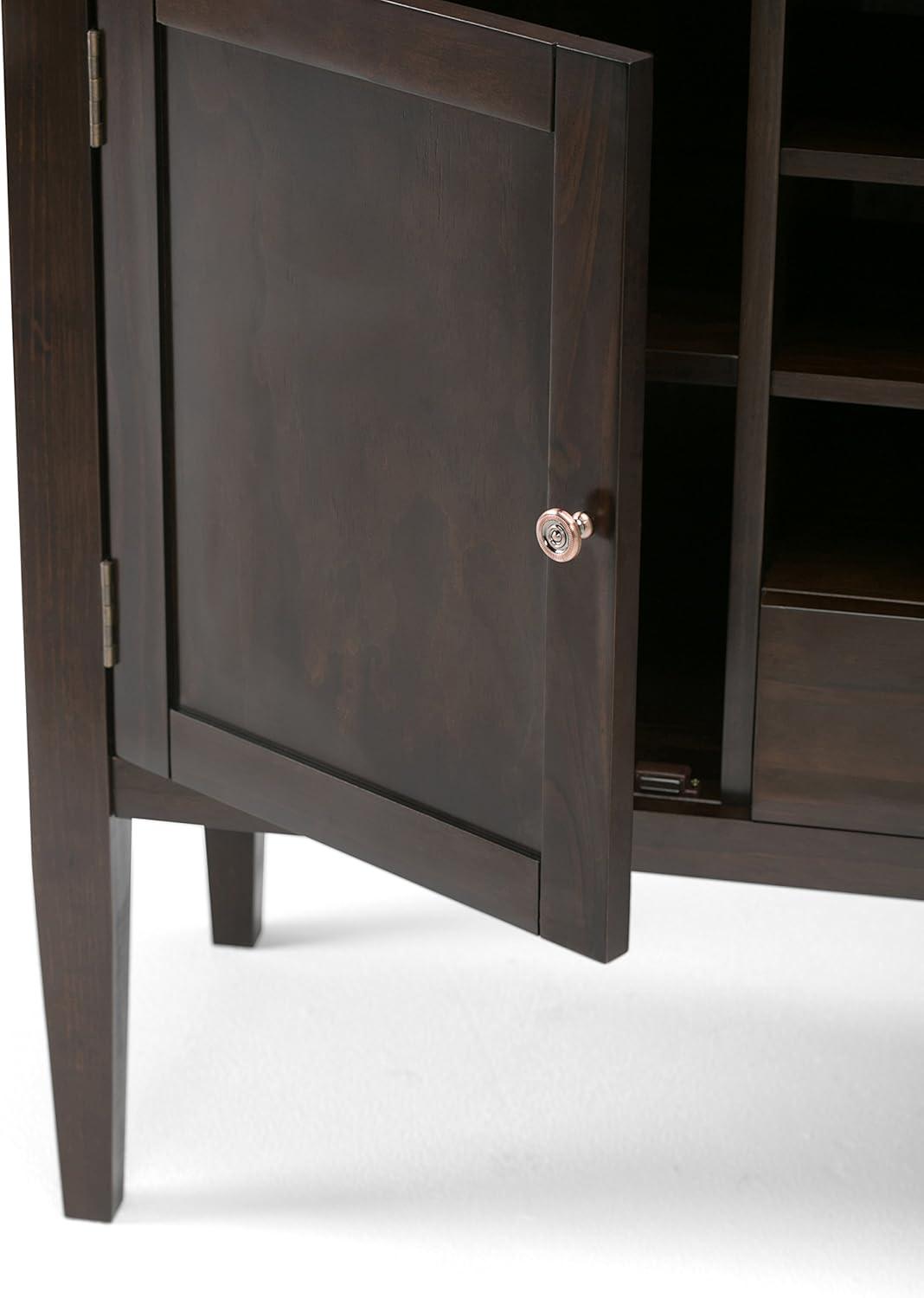 Simpli Home Carlton 54"W Solid Wood TV Stand for TVs up to 60" with 4 Cabinets