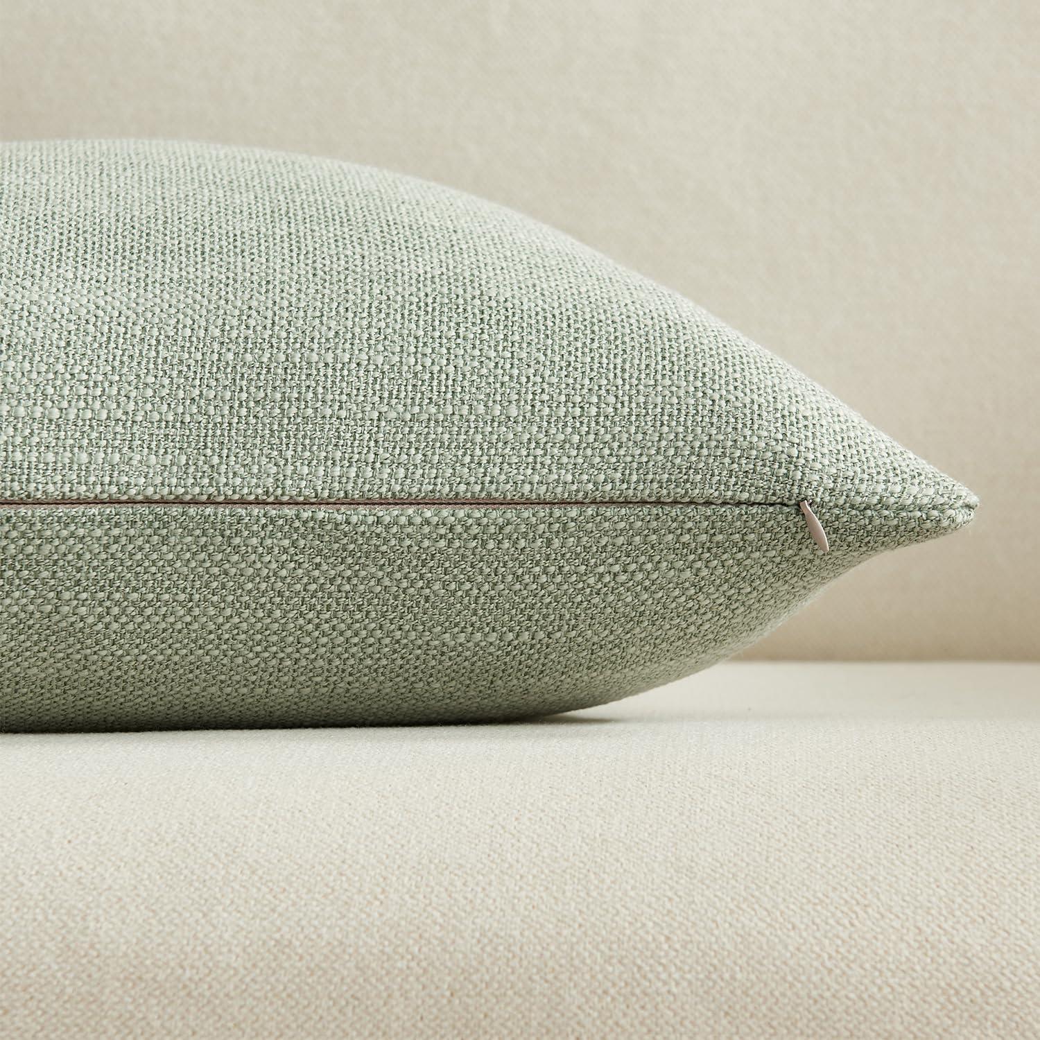 Moss Green Chenille 18x18 Inch Decorative Pillow Covers