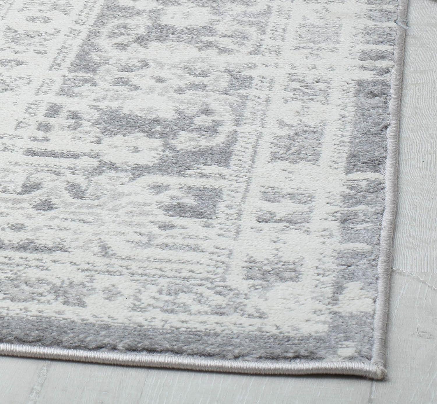 Sundara Elegance 2'6"x8' Vintage Transitional Gray Synthetic Area Rug