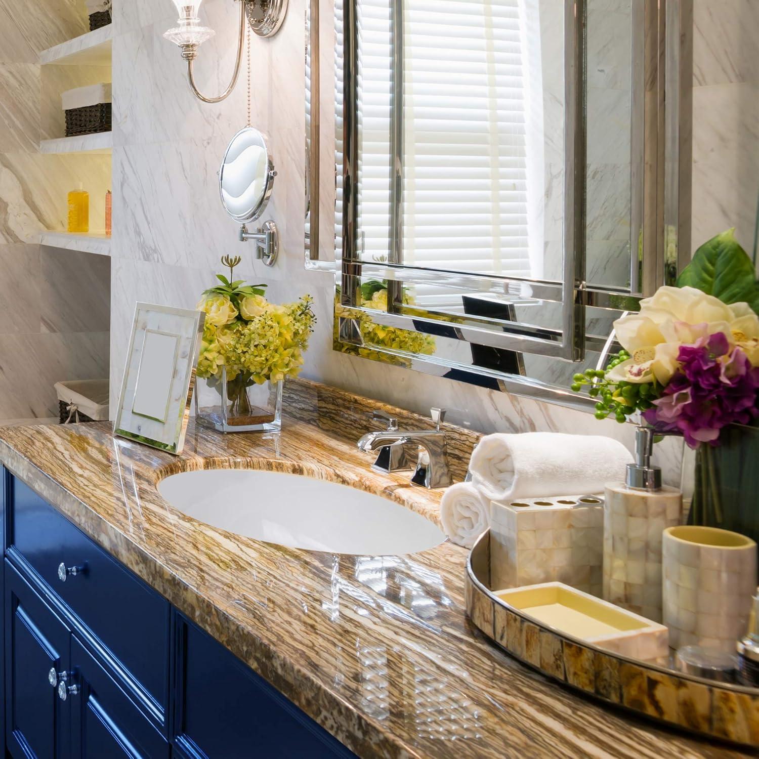 Nantucket Sinks Great Point 13.75'' Vitreous China Oval Bathroom Sink with Overflow