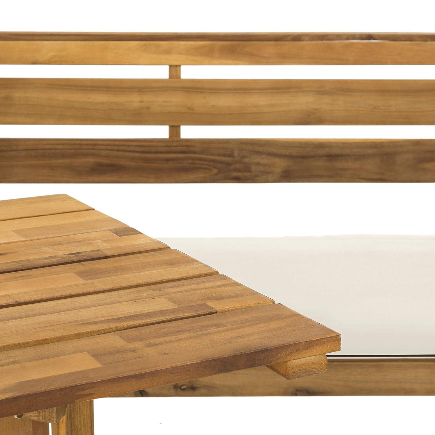 Wilton Balcony Corner Lounge - Indoor/Outdoor - PAT6754 - Teak Brown/Beige - Safavieh