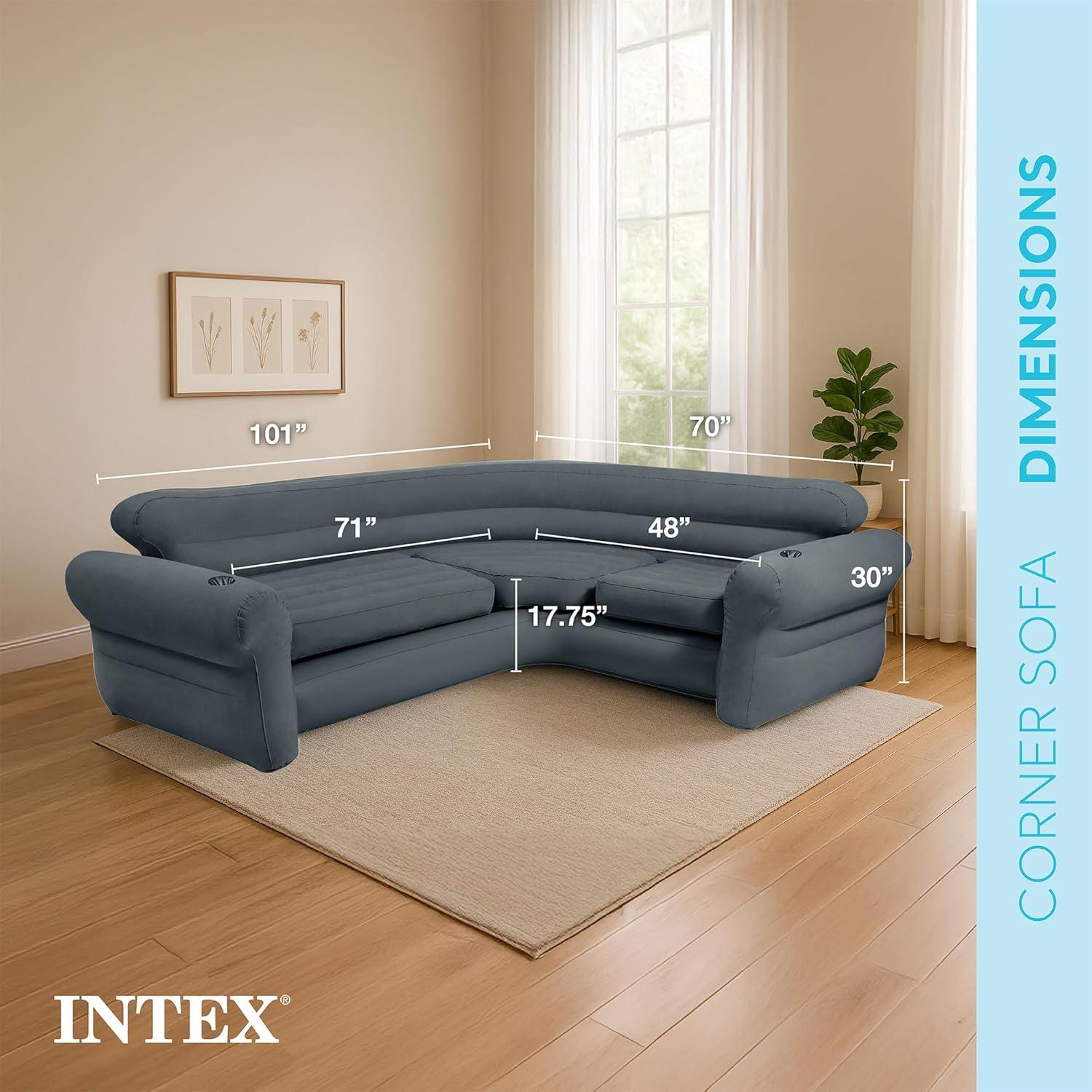 Intex 101" Wide Right Hand Facing Corner Inflatable Sectional Sofa