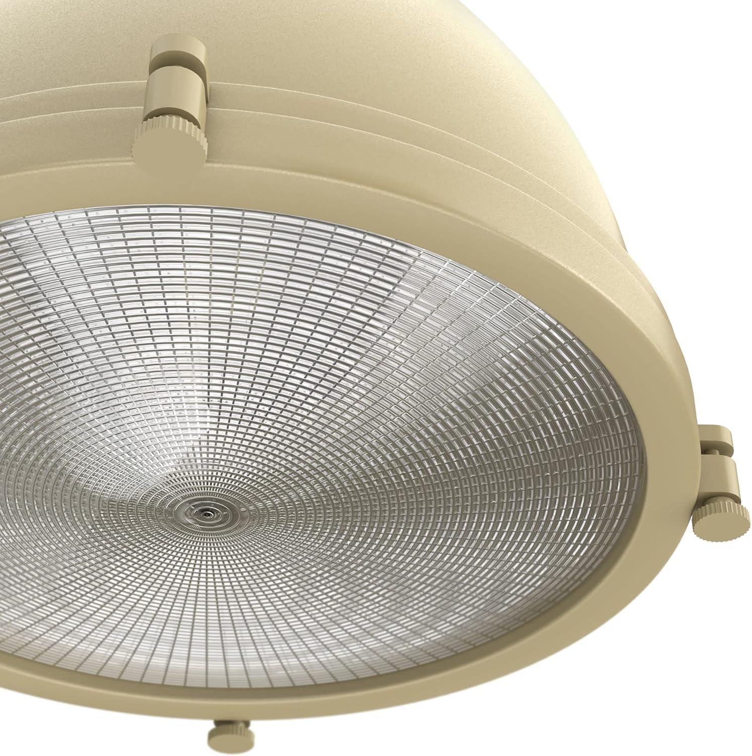 Brushed Nickel Glass Dome Pendant Light with LED