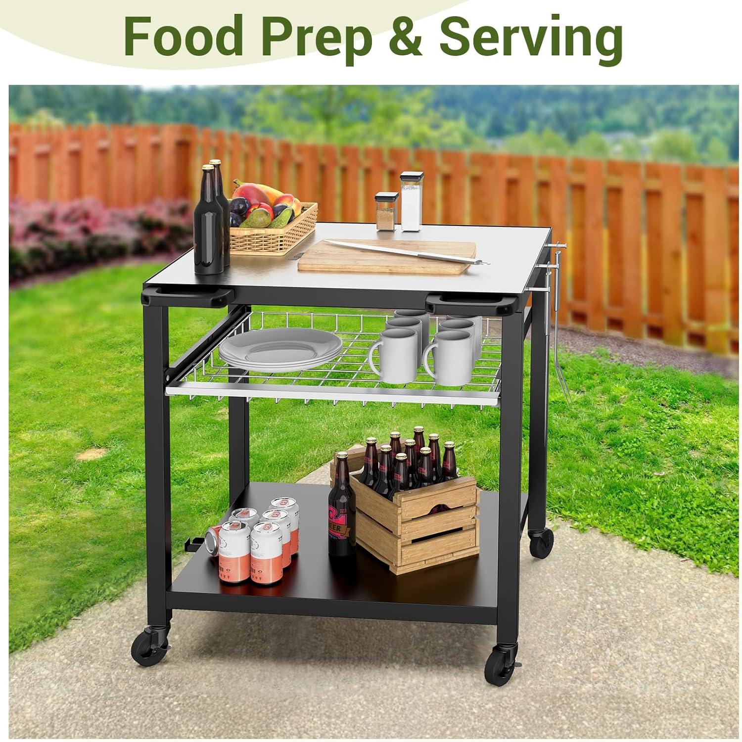 NUUK Stainless Steel 30IN Outdoor Grill and Prep Cart