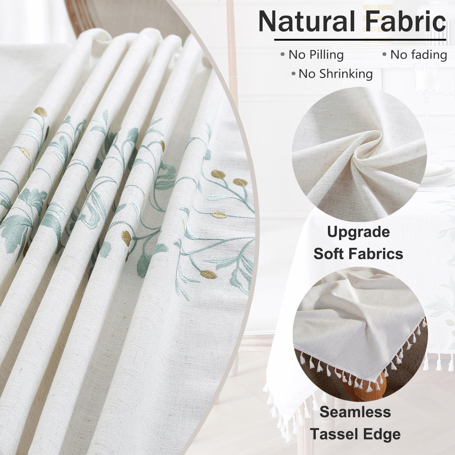 High Quality Washable Wrinkle Free Tablecloth with Tassel For Dinning Table