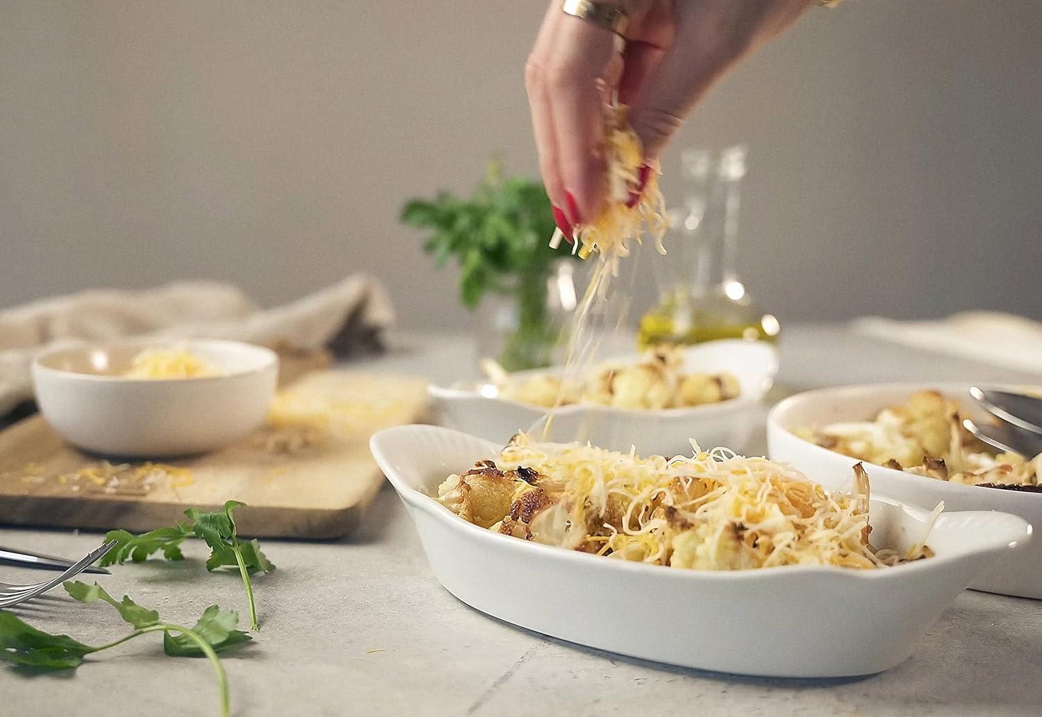 kook Kook Au Gratin Baking Dishes, Ceramic, 18 oz, White