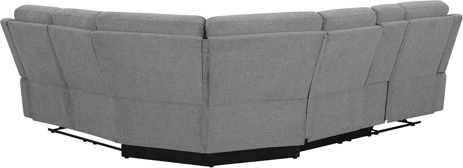 David 3-piece Upholstered Motion Sectional with Pillow Arms Smoke