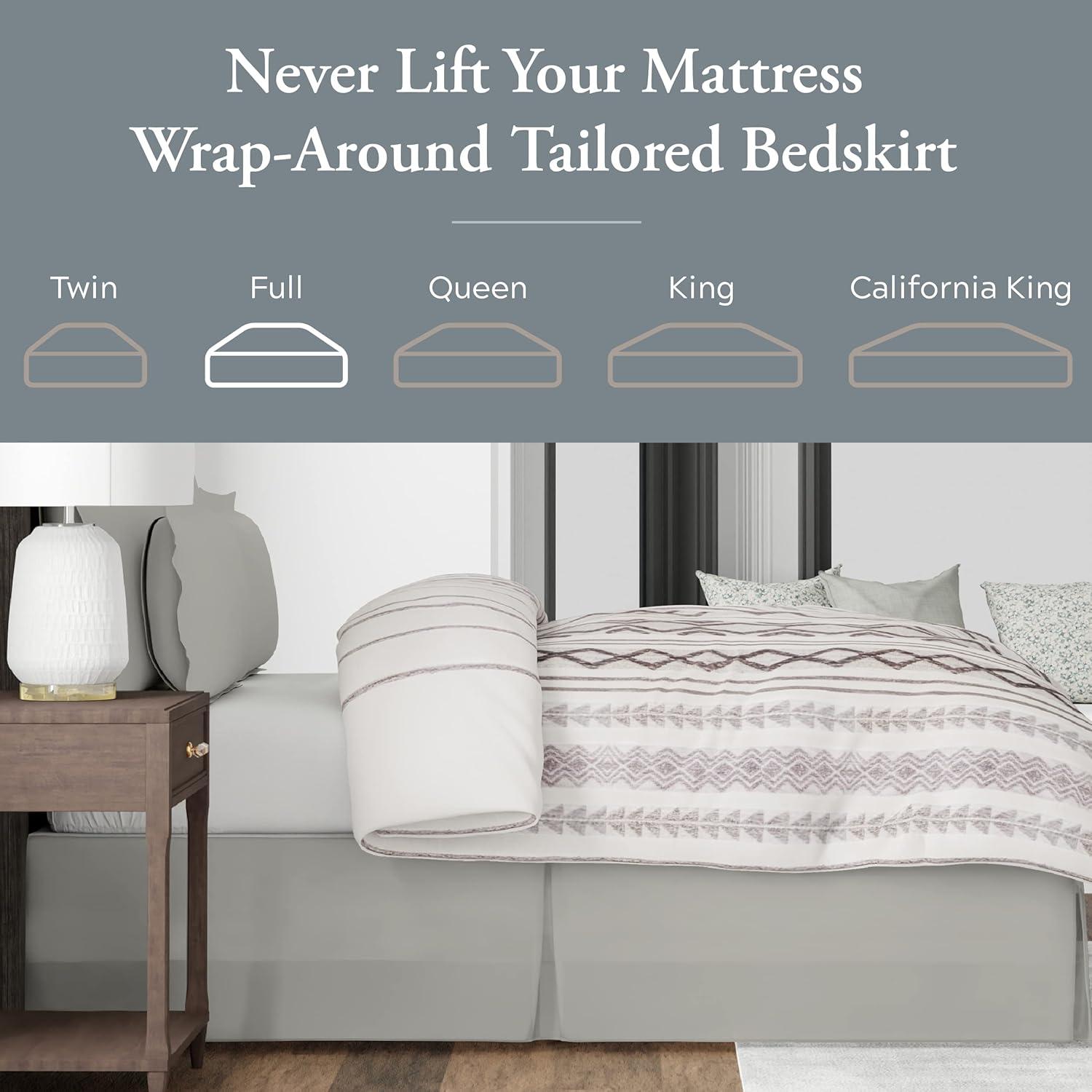 Pleated Wrinkle Resistant Wrap Around Bed Skirt