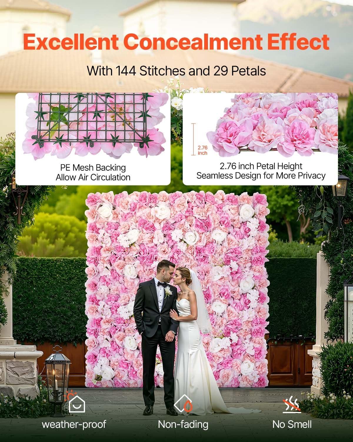 VEVOR Artificial Grass Wall Panels, 12 PCS 20 x 20 inch, 3D Combination Greenery Boxwood Panel for Indoor Outdoor Green Decor & Ivy Fence Covering, Privacy Backdrop Wall Hedge Screen for Garden