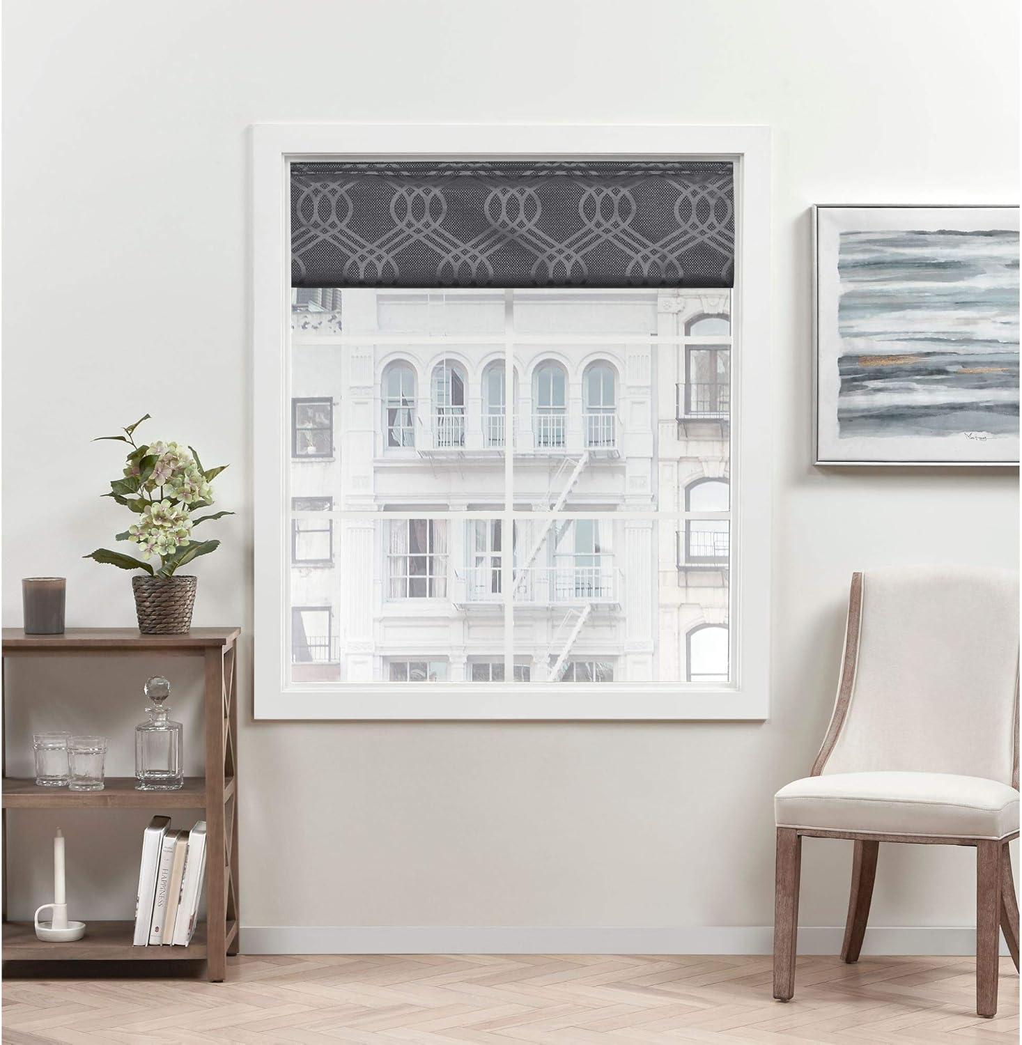 Exclusive Home Prague Trellis 100% Blackout Roman Shade