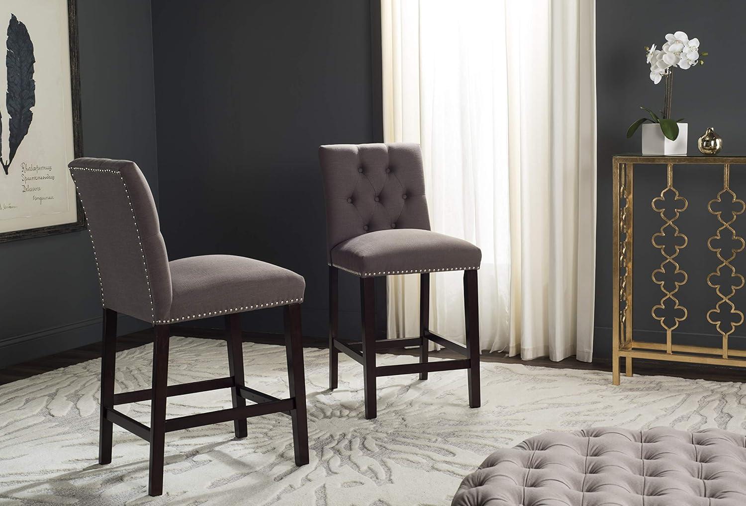 Norah Counter Stool (Set of 2) - FOX6209 - Dark Taupe - Safavieh Couture