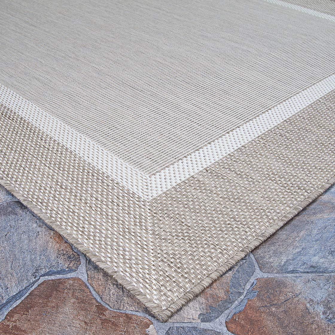 Couristan Recife Outdoor Area Rug - Stria Texture 2' X 3'7" Rectangle in Natural and Green Color, Hose Washable, Pet Friendly, Patio and Home Decor
