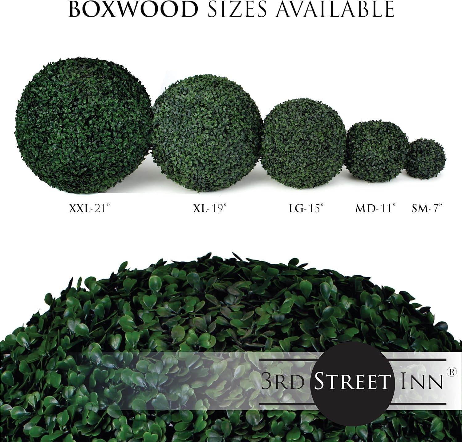 Small Green Boxwood Topiary Ball Set for Indoor/Outdoor Decor