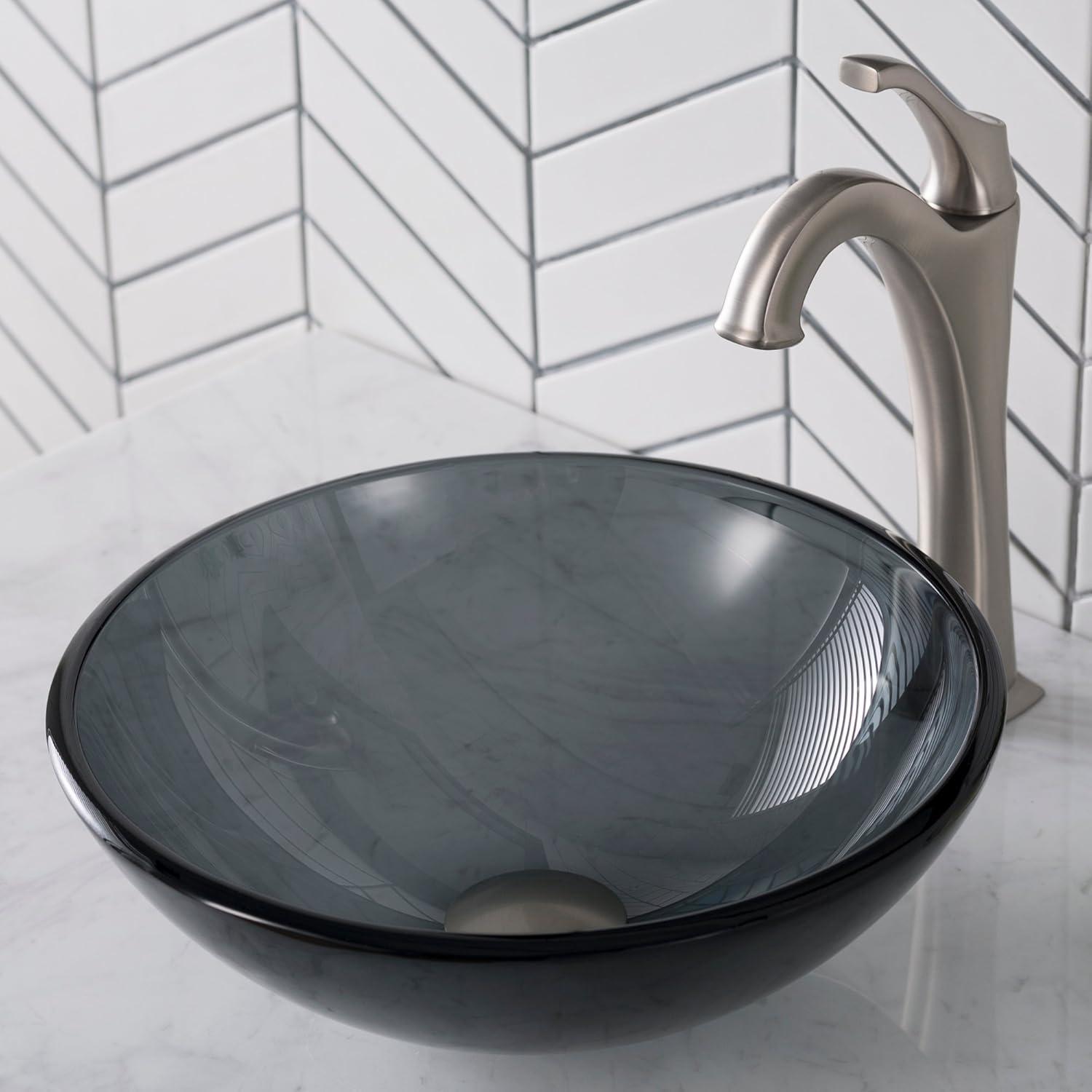 Glass Circular Vessel Bathroom Sink