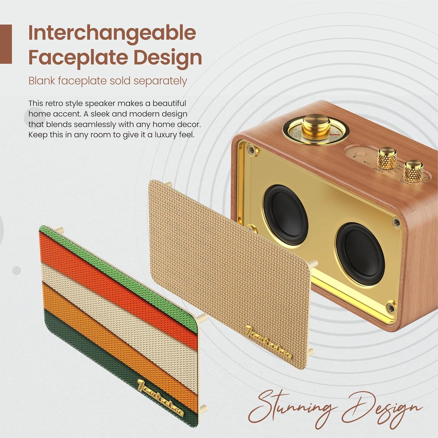 Retro Bluetooth Speaker Wood Vintage Bluetooth Speaker Small Wireless Old Fashion Style, AM/FM Tunning Dial,Electronics for Home, Perfect for Cafe,Restaurant,Vintage Store, Bedroom(Retro Wood)