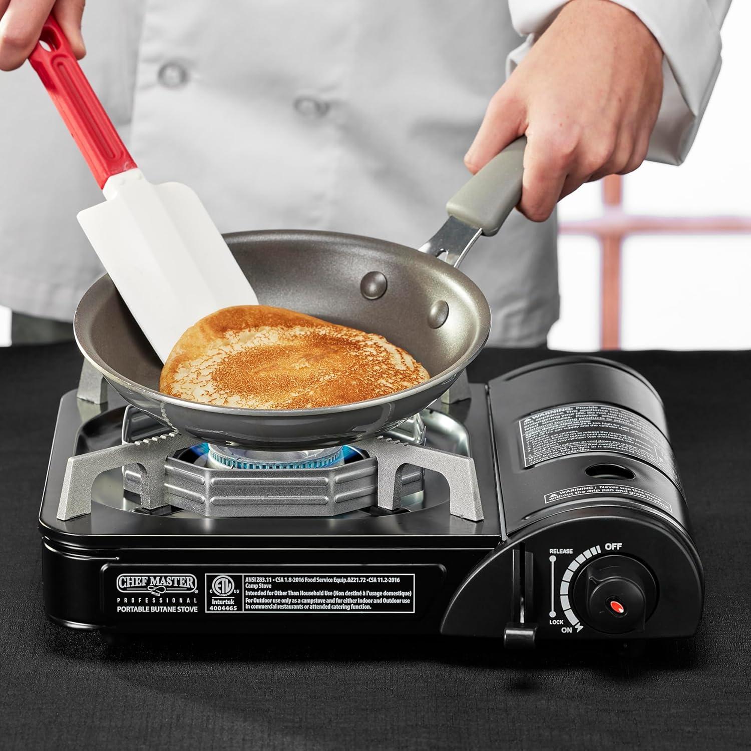 Chef Master Portable Black Butane Single Burner Stove with Case