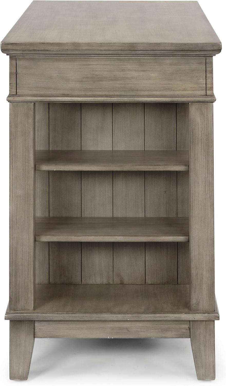 Rustic Multi-Gray Solid Wood Kitchen Island with Storage