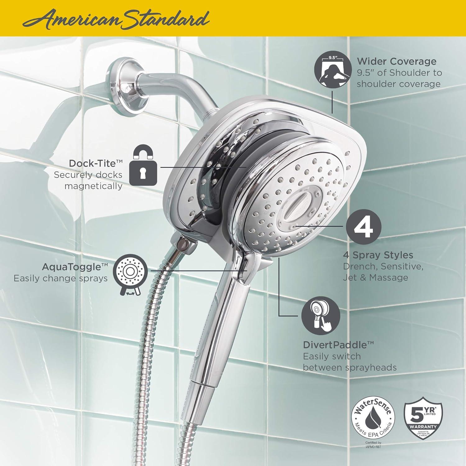 Polished Nickel Multi-Function Handheld and Wall Mounted Shower Head