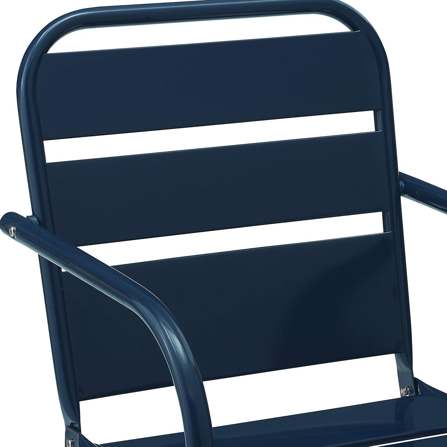 Brighton 2pc Metal Chair Set - Navy - Crosley