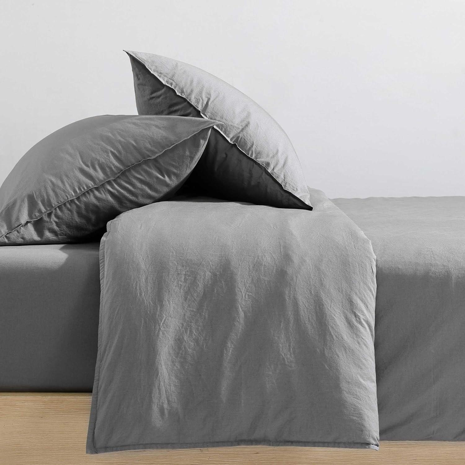 Graphite Queen Cotton Comforter Set with Shams