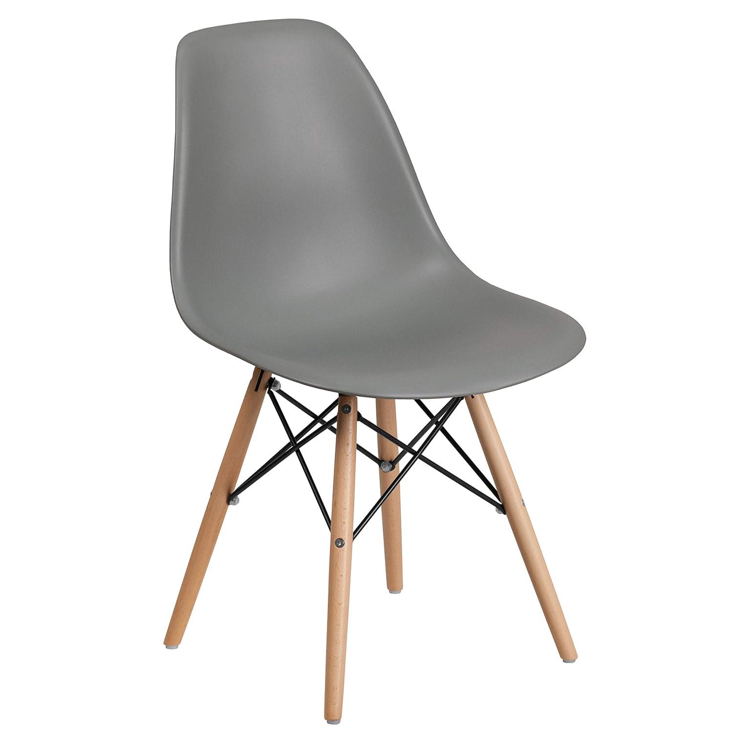 Flash Furniture Chair with Wooden Legs for Versatile Kitchen, Dining Room, Living Room, Library or Desk Use (Set of 2)