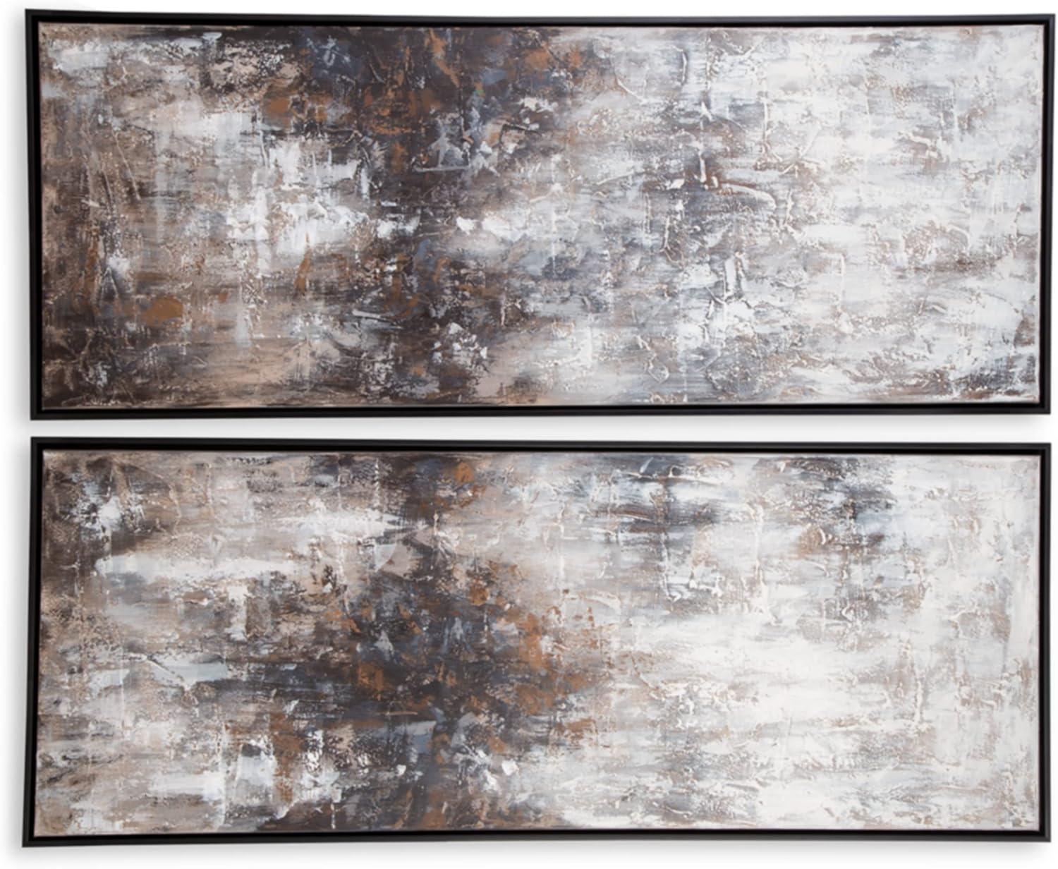 Sahriana Black and Brown Abstract Wall Art Set