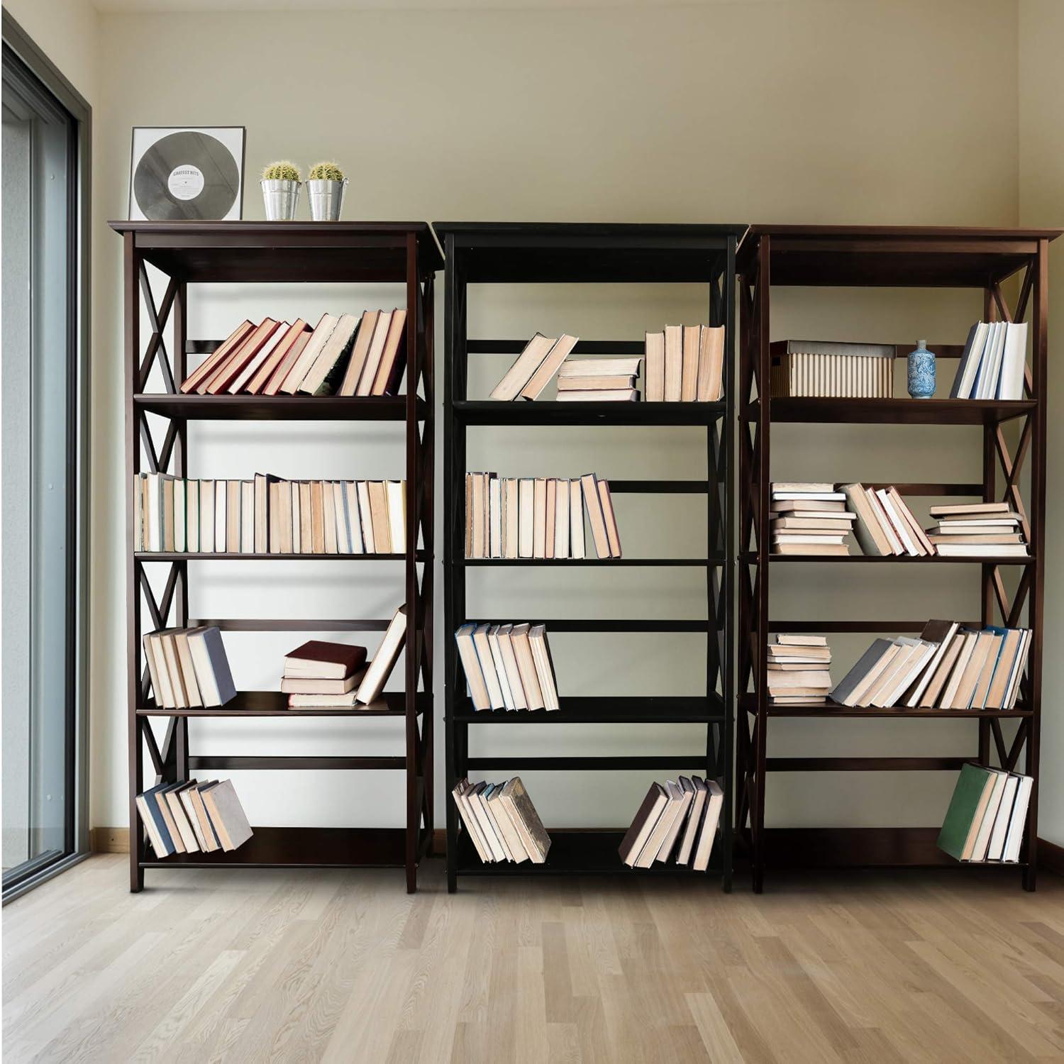 Casual Home Montego 5-Shelf Bookcase - Black