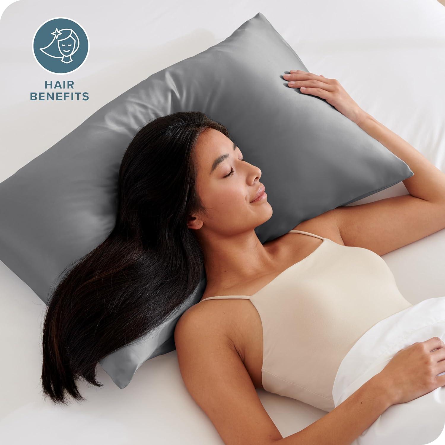 Bare Home Soft Poly Satin Pillowcase Set