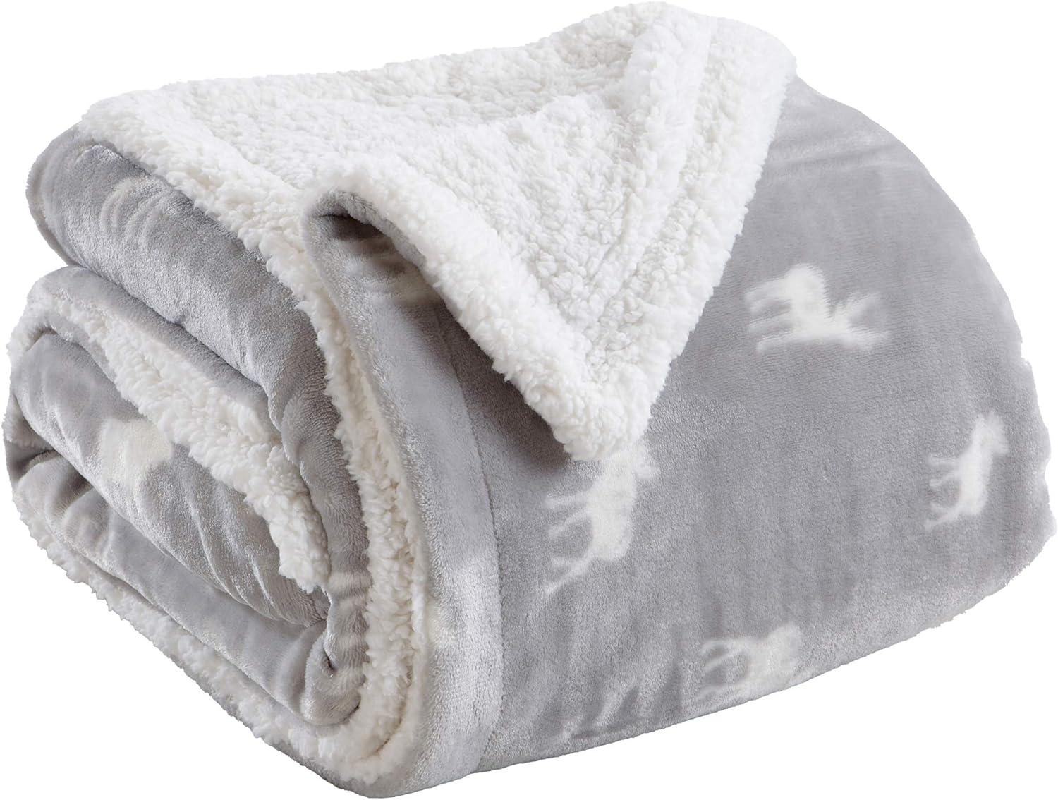 Velvet Plush Soft Fleece Reversible Throw, Warm and Comfortable Bed Blanket - Great Bay Home