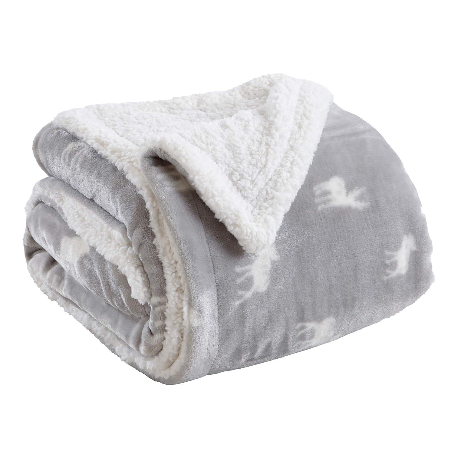 FreshFolds Ultra Soft Plush Sherpa Reversible Blanket