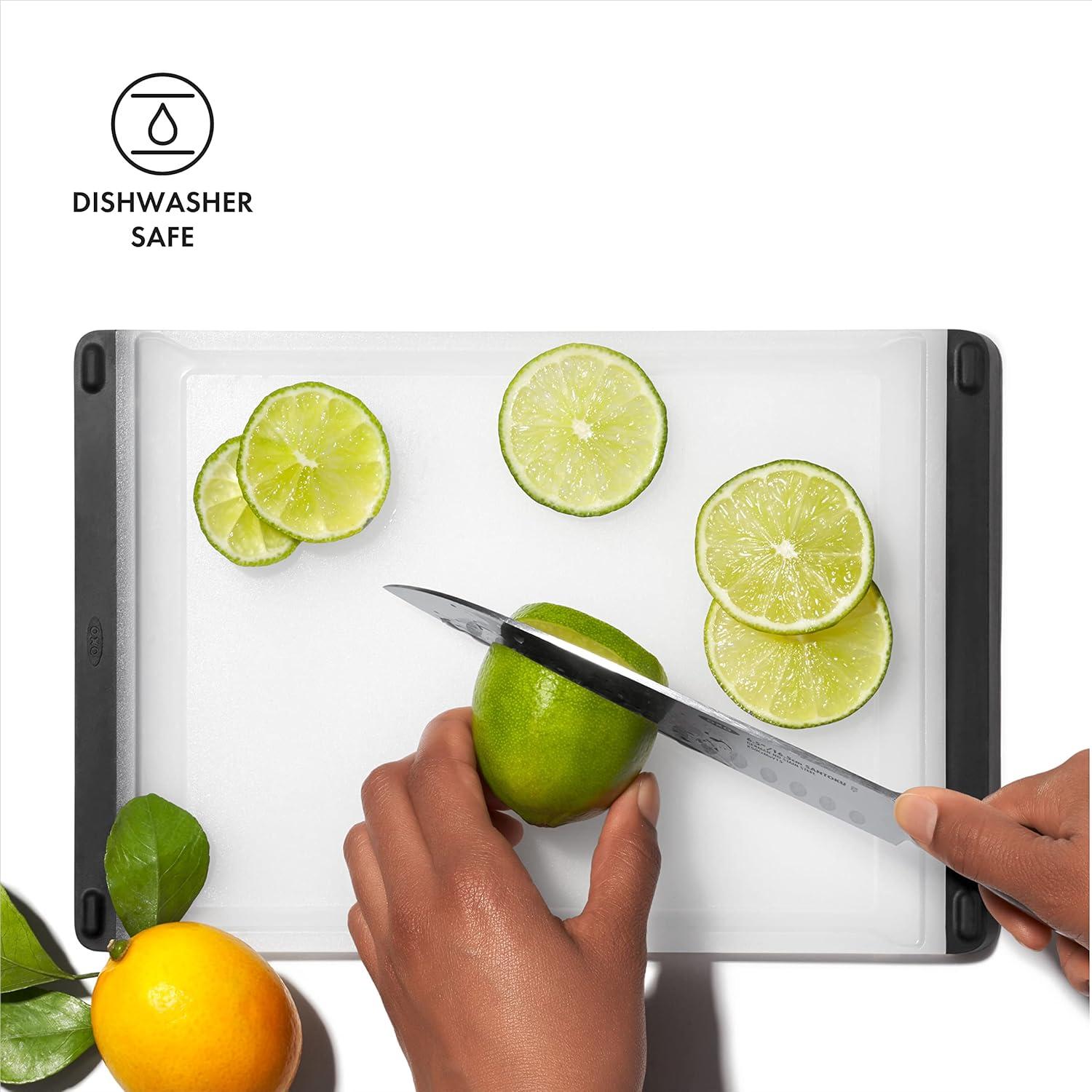 Clear Plastic Rectangular Cutting Board Set with Non-Slip Feet