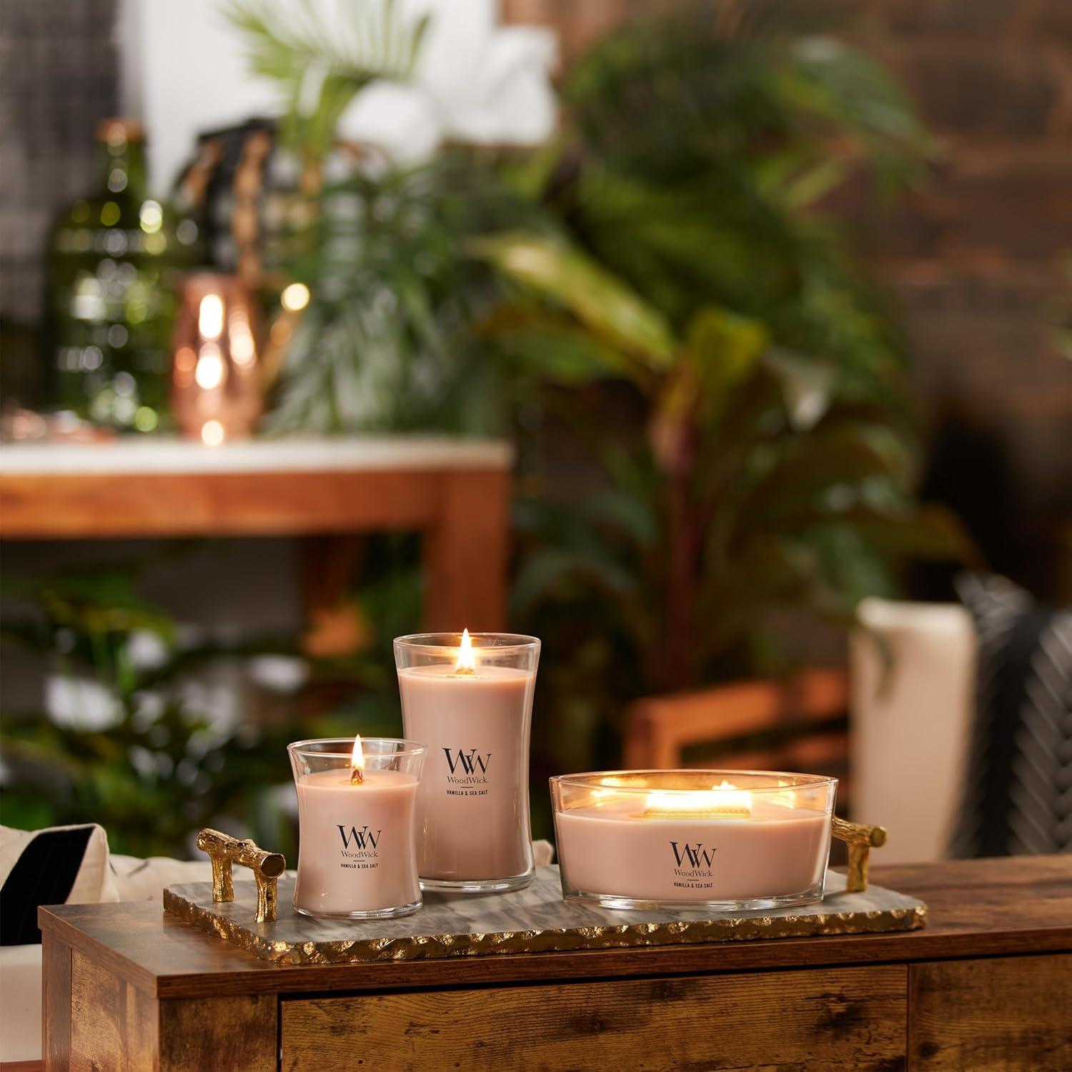 Woodwick Large Hourglass Candle, Vanilla & Sea Salt, 21.5 oz.