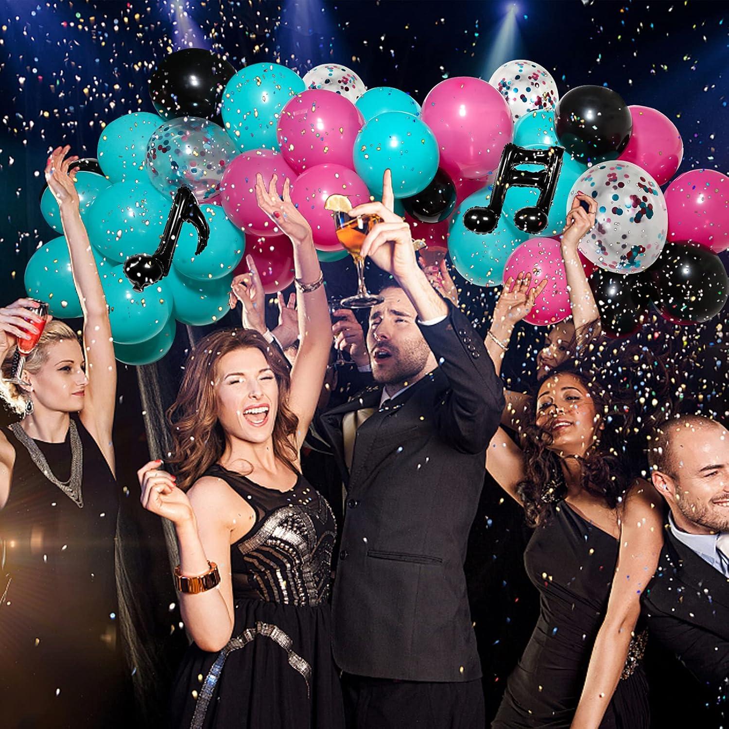 TIC Tok Balloon Arch Kit, JOGAMS 127 Pack TIC Tok Balloons Set with Music Note Balloons, Music Party Decorations for Girls Teens Birthday Party Karaoke Music Theme Decor