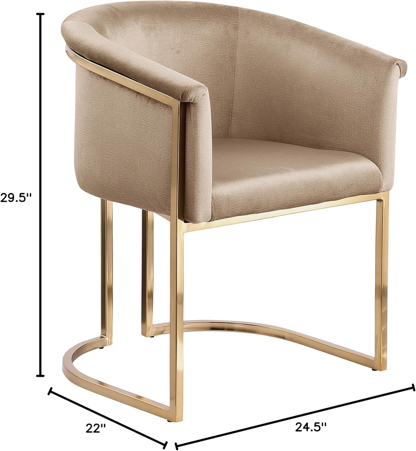 Meridian Furniture Tierra Beige Velvet Dining Chair