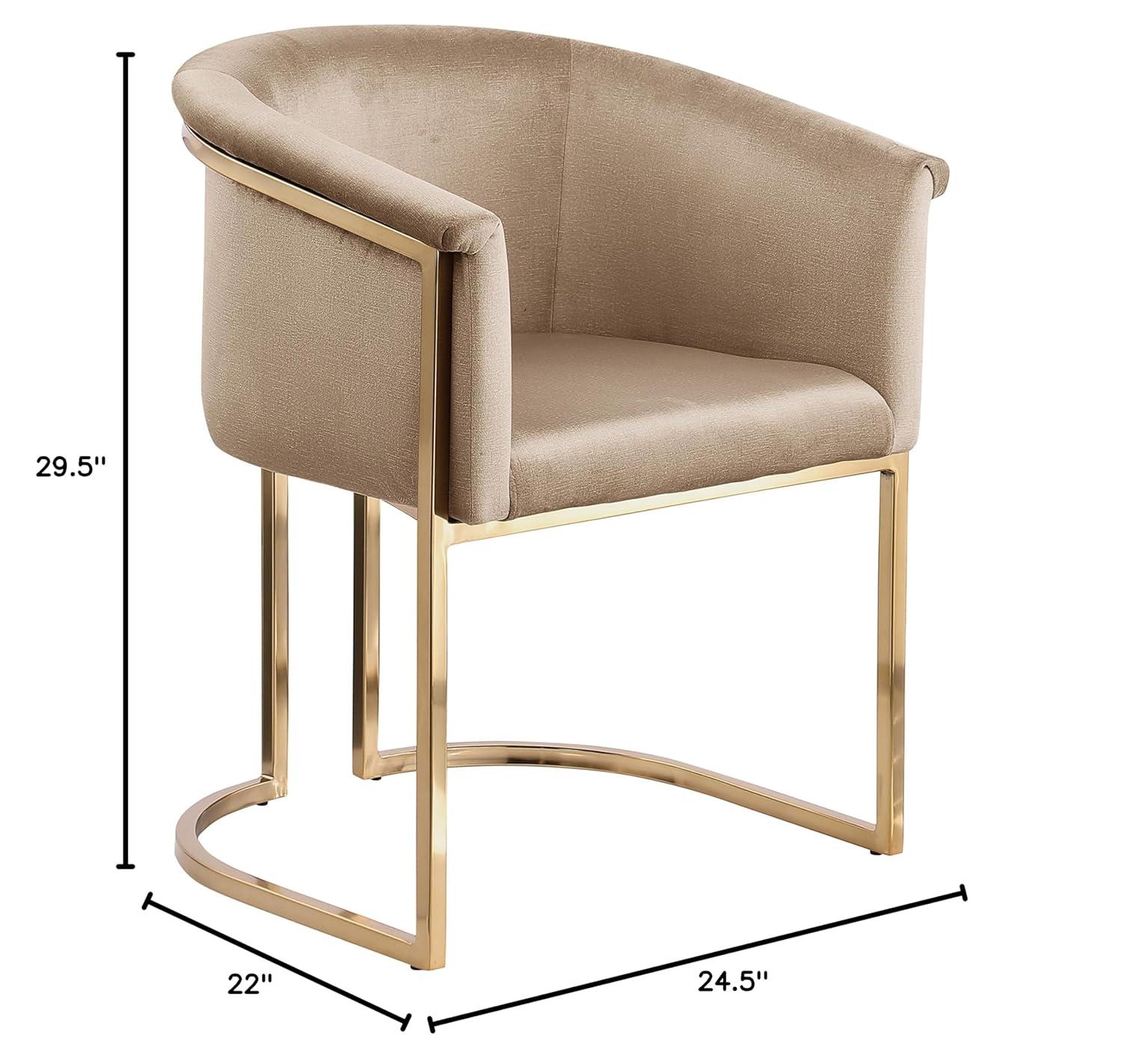 Meridian Furniture Tierra Beige Velvet Dining Chair