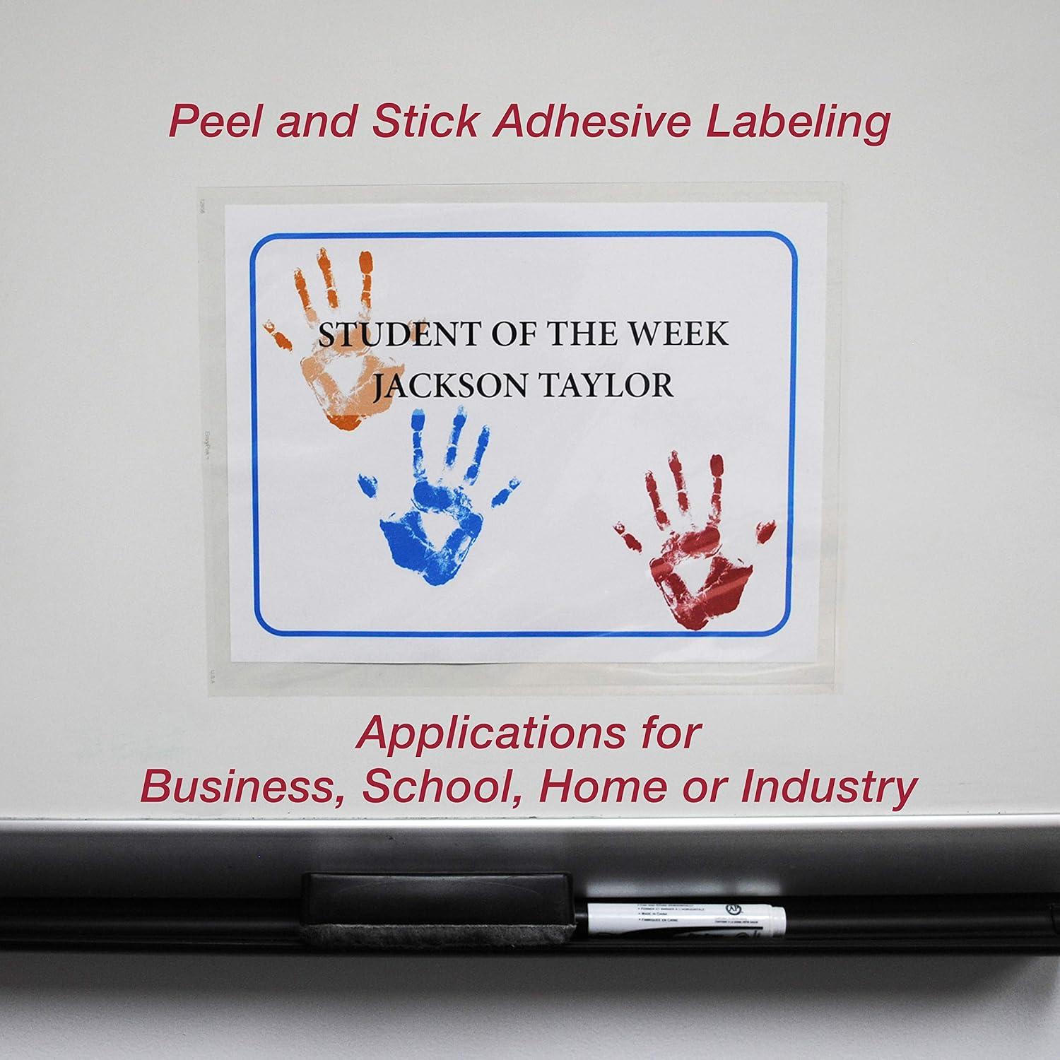 EnvyPak Bolsillos Superiores para Carpetas de Carga de 8,5 x 11 Pulgadas, Transparentes, 50 Unidades