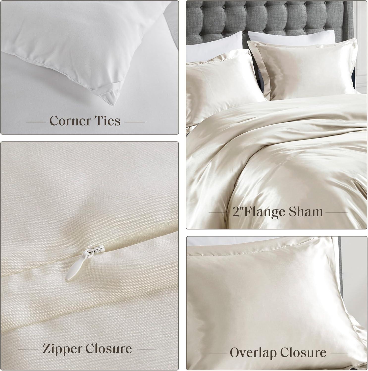 Madison Park Satin Luxury Wrinkle Free Cozy Soft Elegant Comforter Set