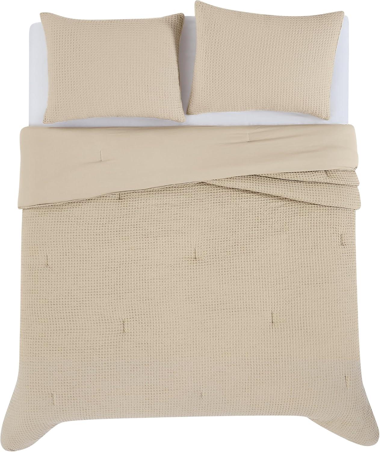 Truly Soft Textured Waffle Weave Comforter Set