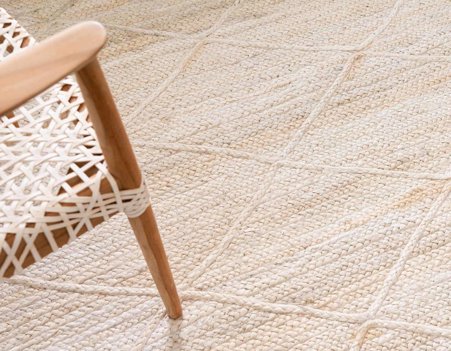 Unique Loom 2' 0 x 3' 1 Braided Jute Ivory Area Rug