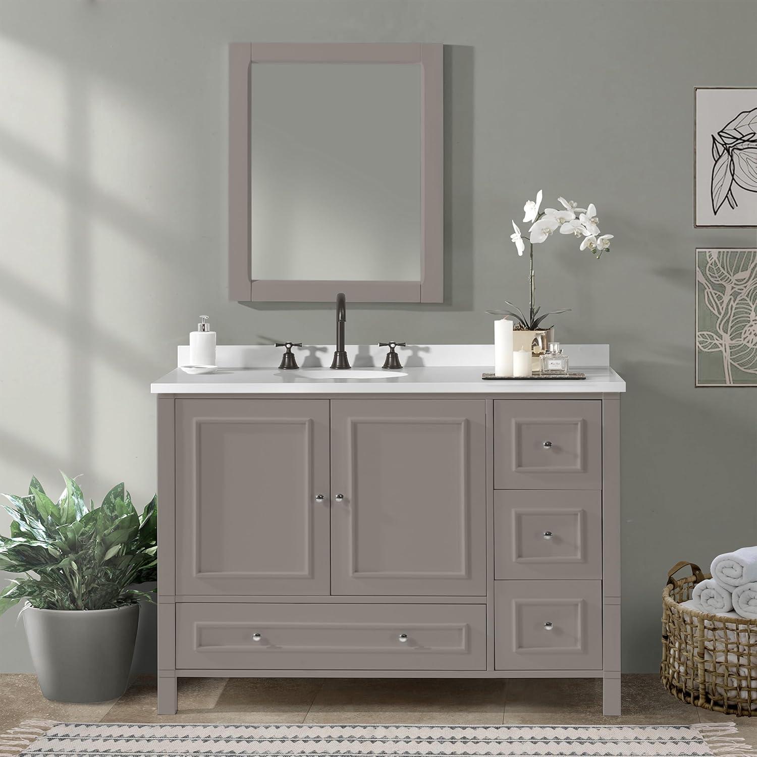 Alaterre Williamsburg 48 Inch Bathroom Vanity, Freestanding Cabinet Without Sink, Large Wood Vanity with Soft-Close Doors