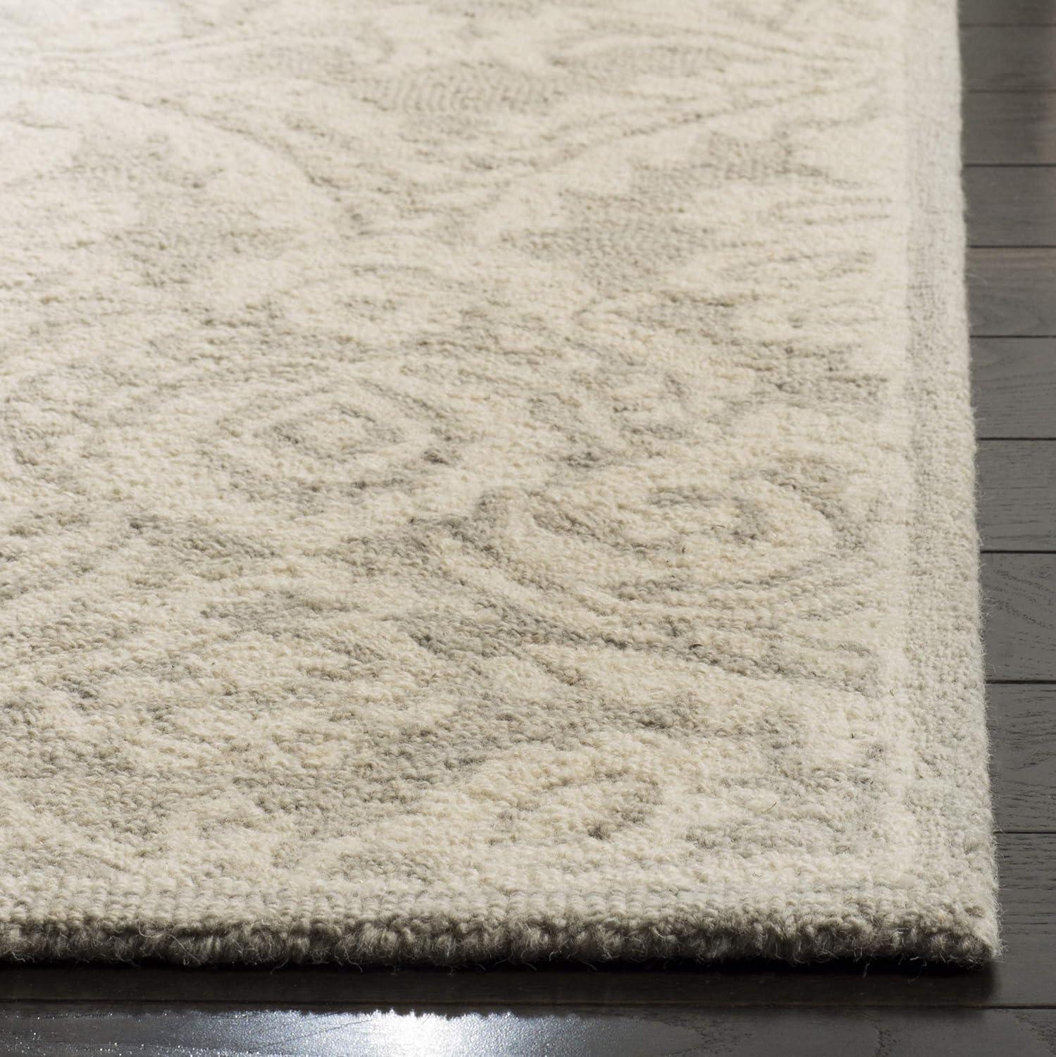 Tansy Handmade Wool Ivory/Gray Rug