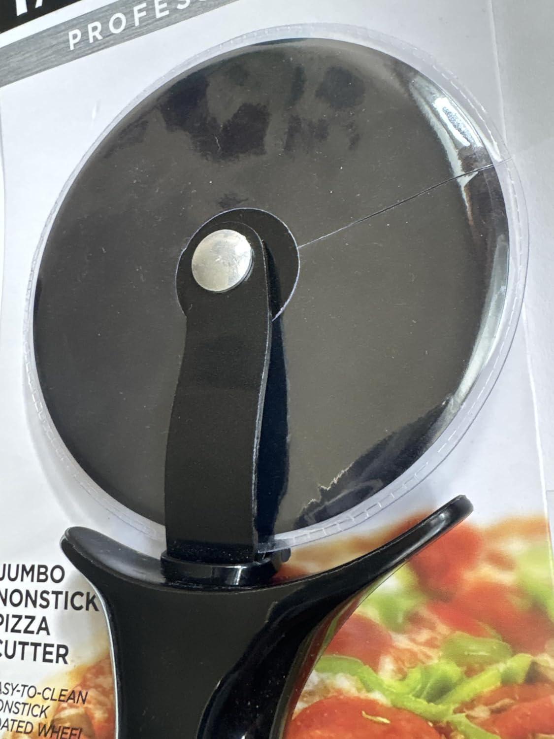 Farberware Professional Jumbo Non-Stick Stainless Steel Pizza Cutter in Black