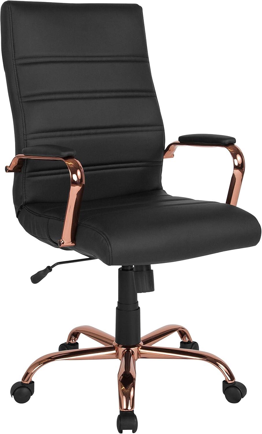 Flash Furniture High Back Executive Swivel Office Chair with Metal Frame and Arms