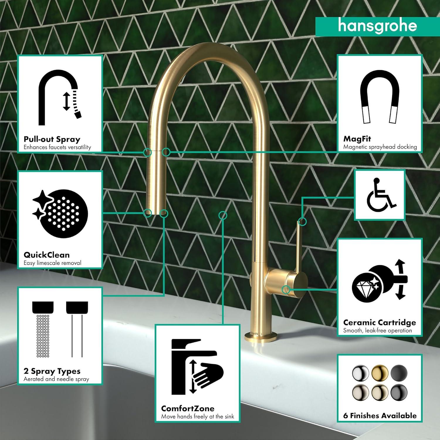 hansgrohe Talis N HighArc Kitchen Faucet, O-Style 2-Spray Pull-Down with sBox, 1.75 GPM
