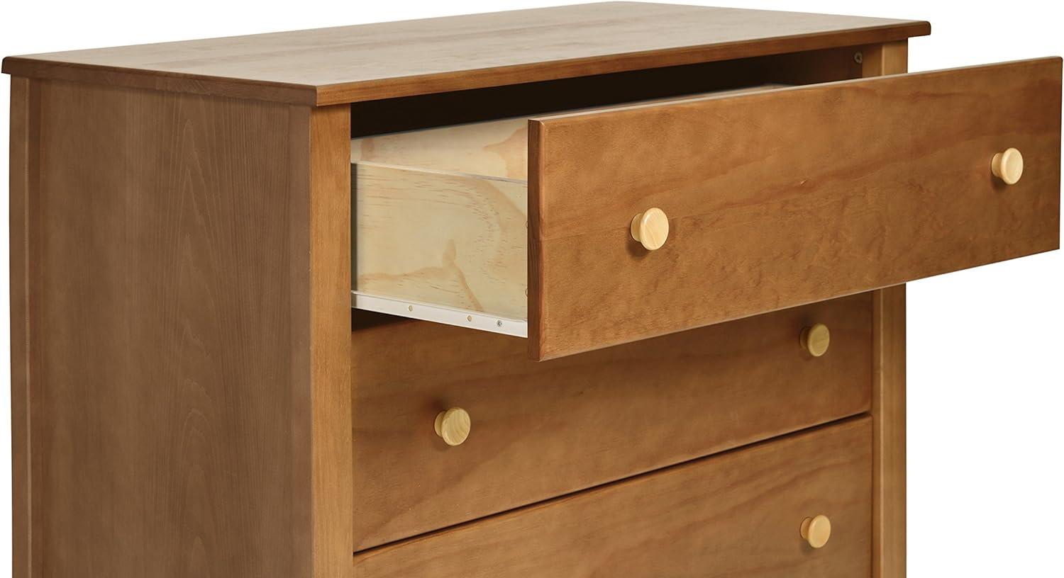 Sprout 3-Drawer Mid-Century Modern Changer Dresser in Chestnut/Natural