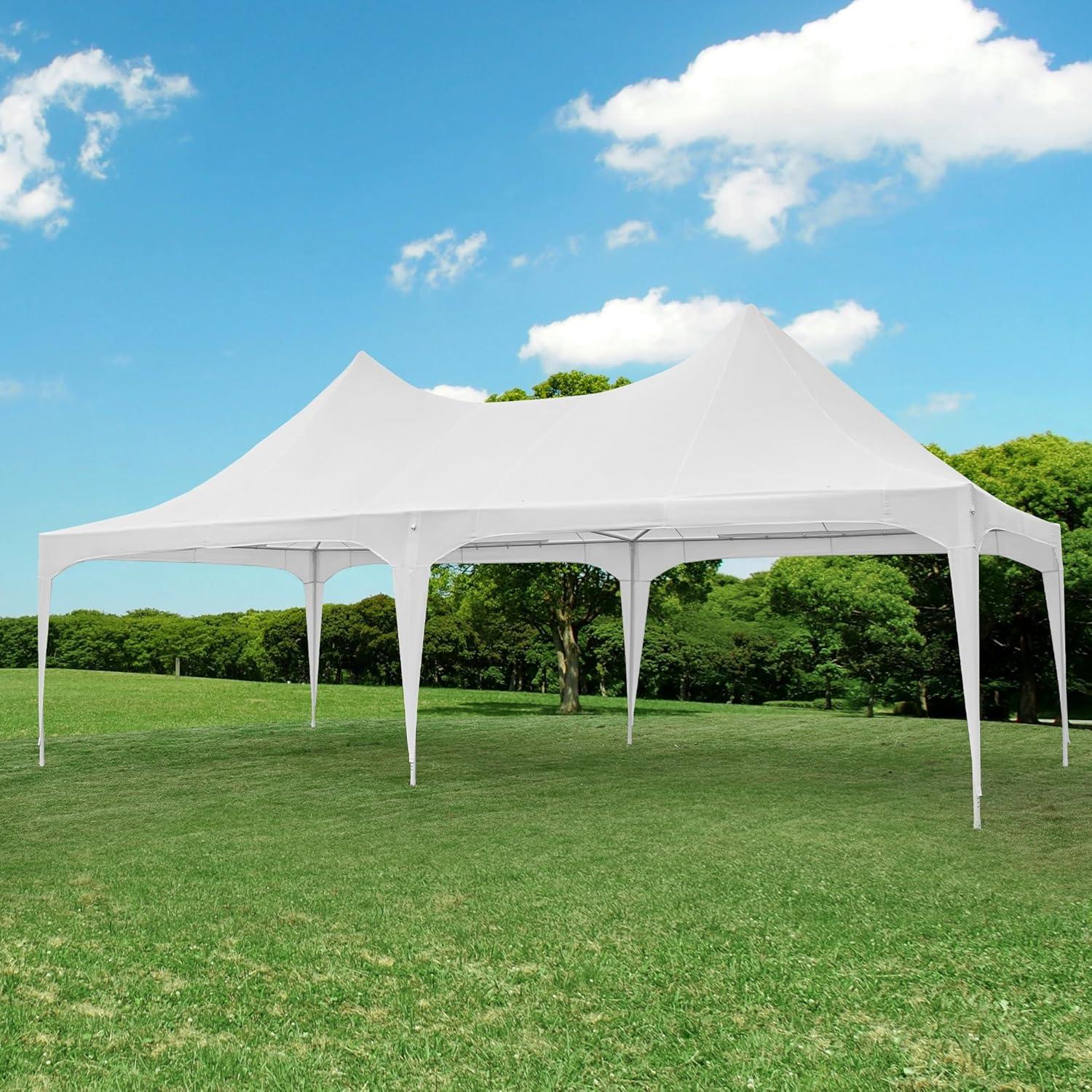 White Double Peaked 13x26ft Heavy Duty Party Tent