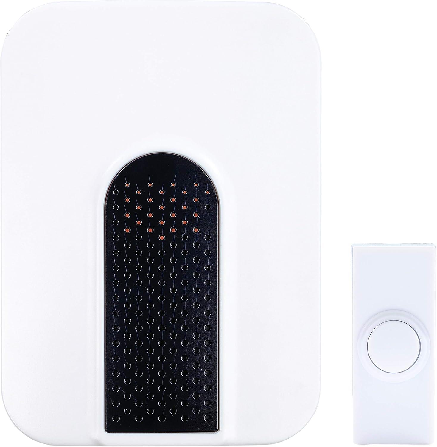 Wireless Black and White Door Chime Kit with Multiple Tunes