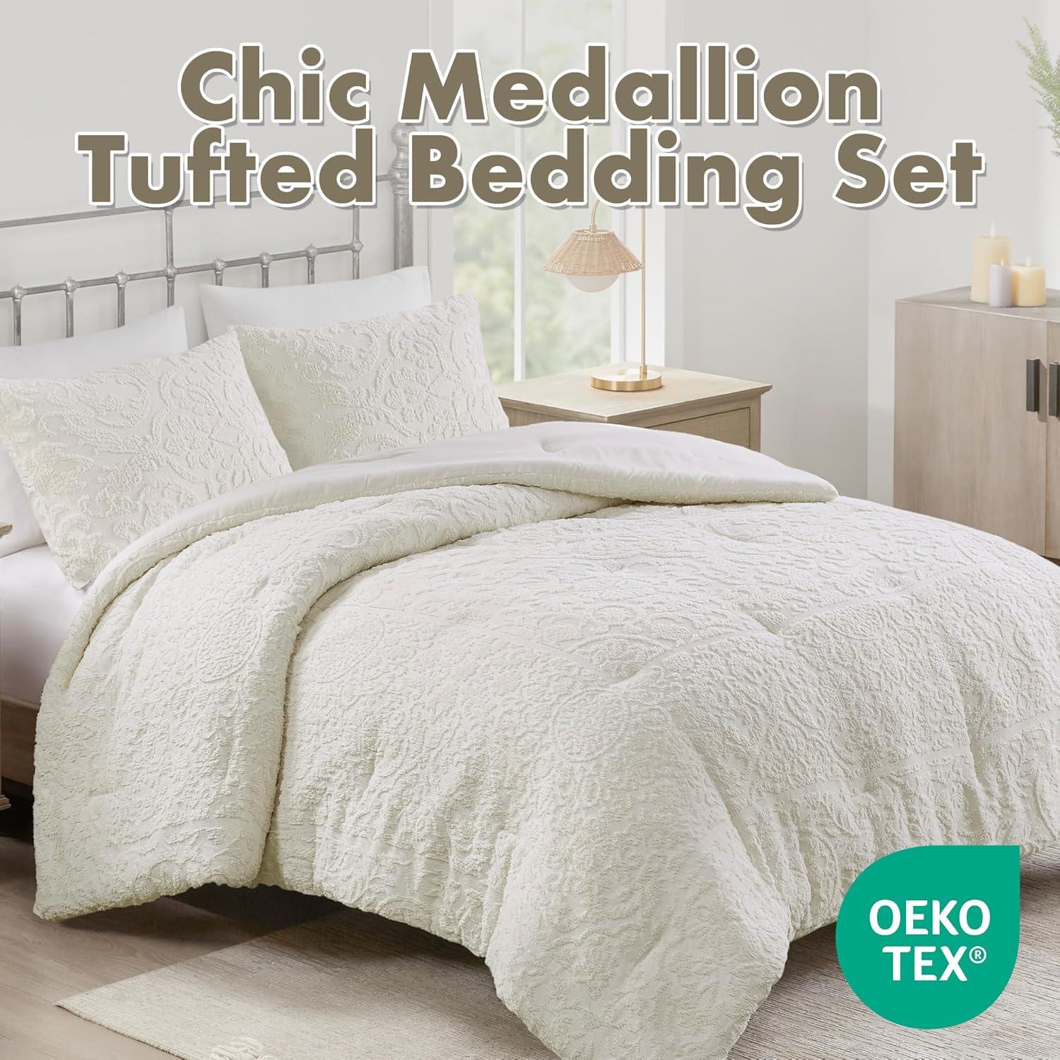 Tufted Woven Medallion Comforter Set